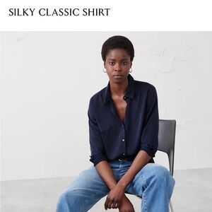 NWT Banana Republic Navy Blue Button-Up Shirt